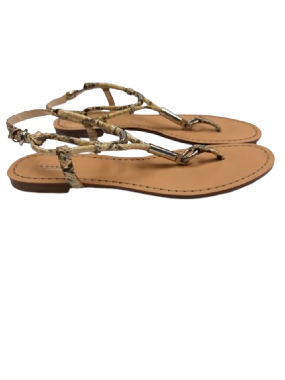 Coach Lydia Snake Embossed Leather Thong Sandals Horsebit Sz 8.5 Mobwife
